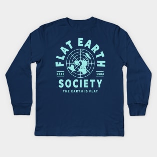 FLAT EARTH SHIRT, FLAT EARTH SOCIETY T-SHIRT, FLAT EARTHER Kids Long Sleeve T-Shirt